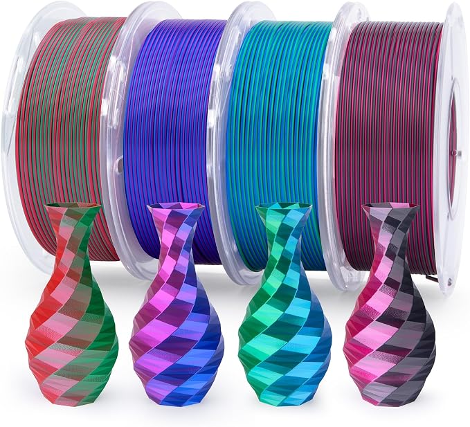 ELEGOO Silk PLA Filament Bundle 1.75mm, Dual Colors 3D Printer Filaments by ELEGOO