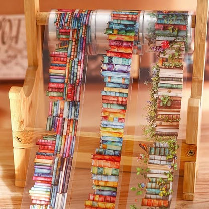 6 Rolls PET Washi Tape Set, Reading Themed Scrapbook Tape Stickers - Image 4