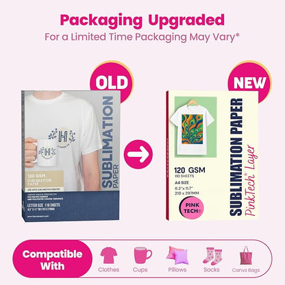 Hayes 110 Sheets Sublimation Paper 8.5x11 Inch Letter Size | 120gsm Heat - Image 2