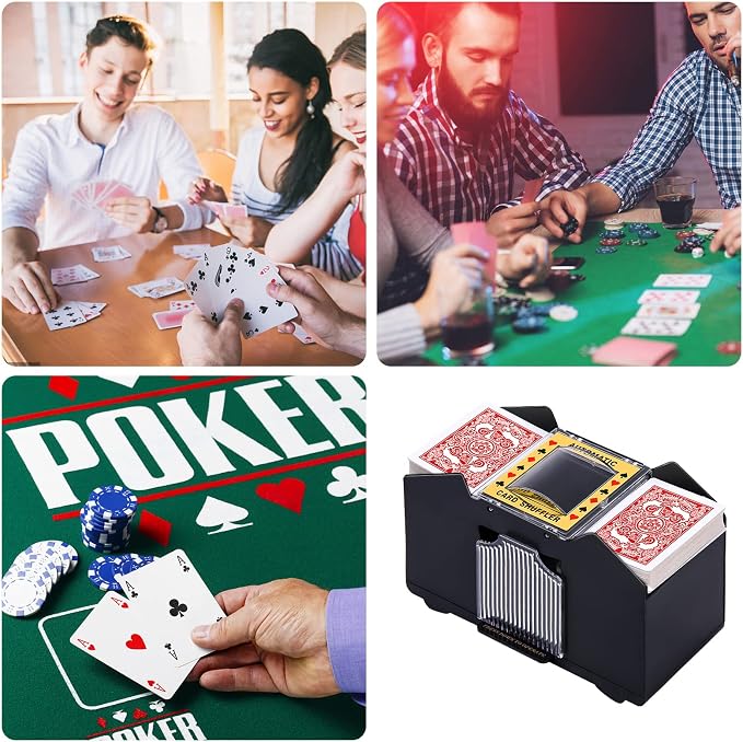 Unniweei Automatic Card Shuffler, Battery-Operated Electric Shuffler, Casino - Image 2