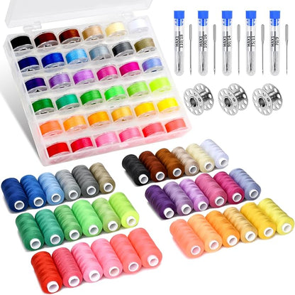 125 Pcs Sewing Thread Kit, 36 Assorted Colors Machine Threads by BYMORE