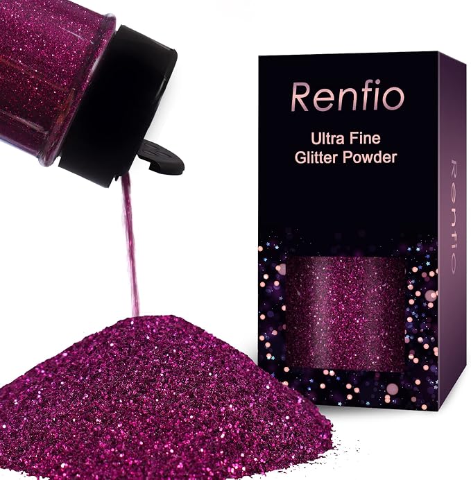 Renfio Ultra Fine Glitter Powder Metallic Resin Glitter 2.11 Oz PET Flakes by Renfio