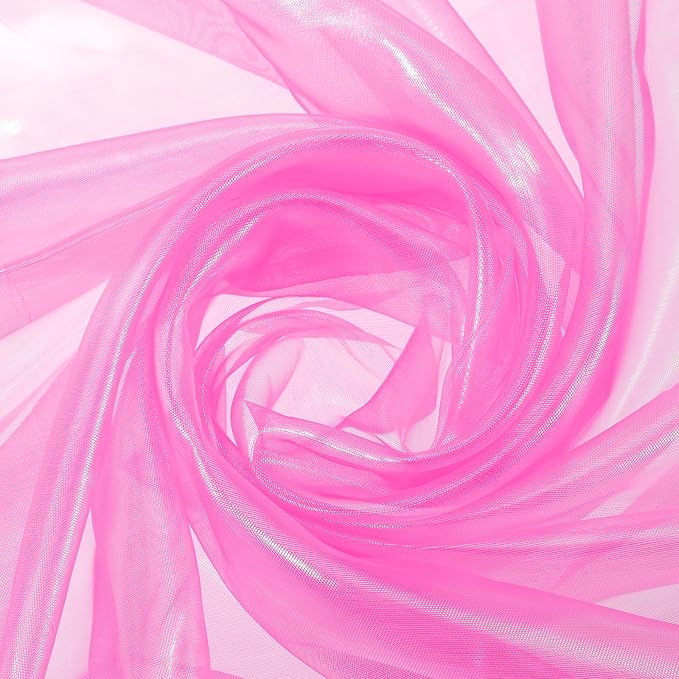 MECCANIXITY Iridescent Sheer Organza Fabric, 2 Yards x 59 Inches Solid Laser by MECCANIXITY