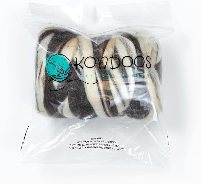 Kondoos Natural Wool roving, 8 OZ. Best - Image 5