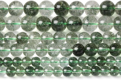 60PCS 6MM Green Crackle Phantom Ghost Crystal Beads by NaturalStoneBeads