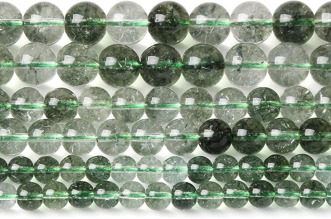 32PCS 12MM Green Crackle Phantom Ghost Crystal Beads by NaturalStoneBeads