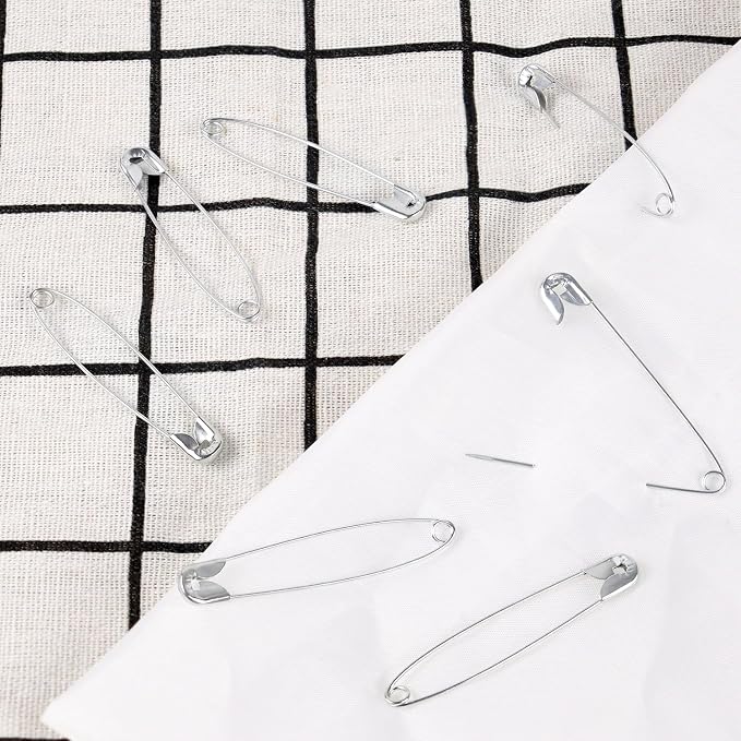 100 Pack Silver Safety Pins Assorted, Galvanized Steel Bulk Safety Pins - Image 4
