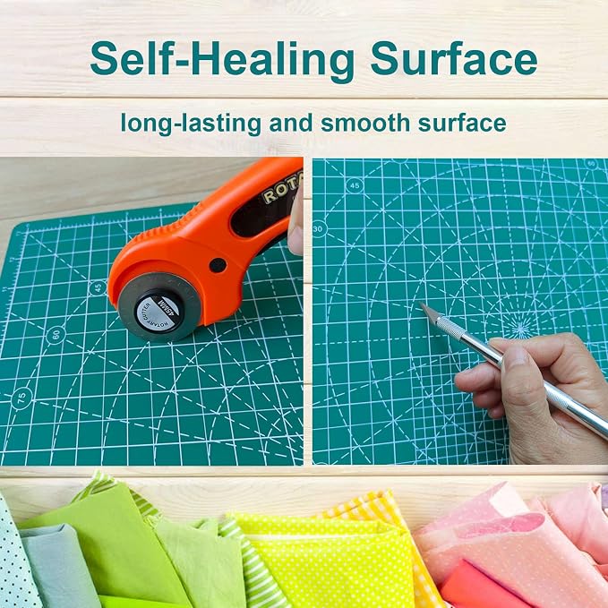 Rotating Cutting Mat 13"x13" Grid, Self Healing Cutting Mat - Image 4