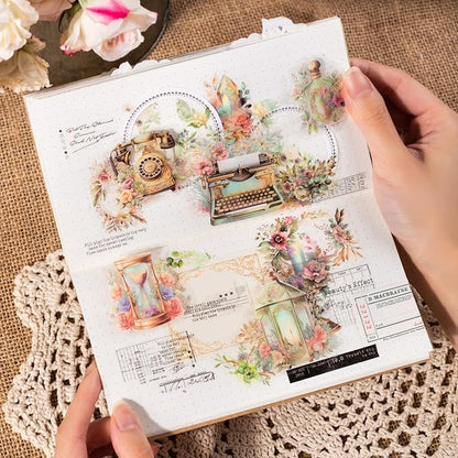 240Pcs PET Scrapbook Stickers Vintage Floral Designs - Image 5