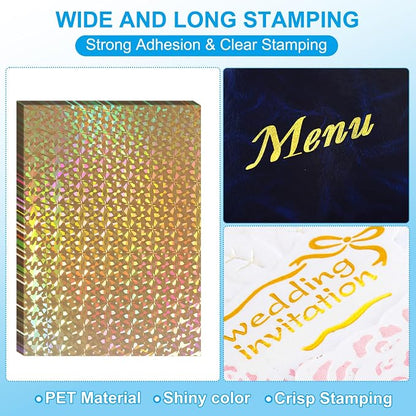 PATIKIL 11.7x8.3" Hot Stamping Foil Paper Sheet, 20 Sheets A4 Heat Transfer Hot - Image 3