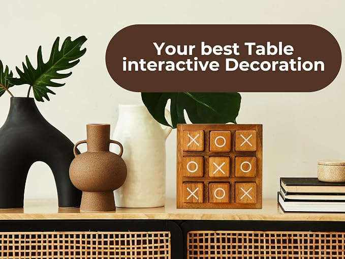 BSIRI Wooden XO Blocks Tic Tac Toe Board Games - Image 4
