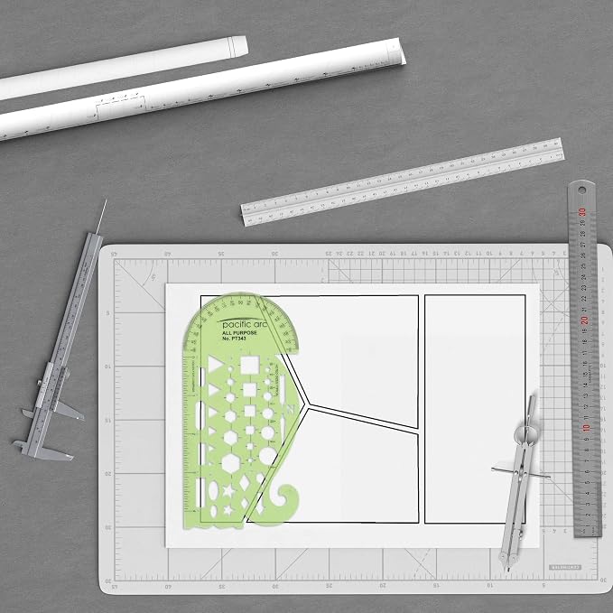 Pacific Arc All Purpose Template Guide, Featuring A Protractor, 4 Inch Ruler - Image 6