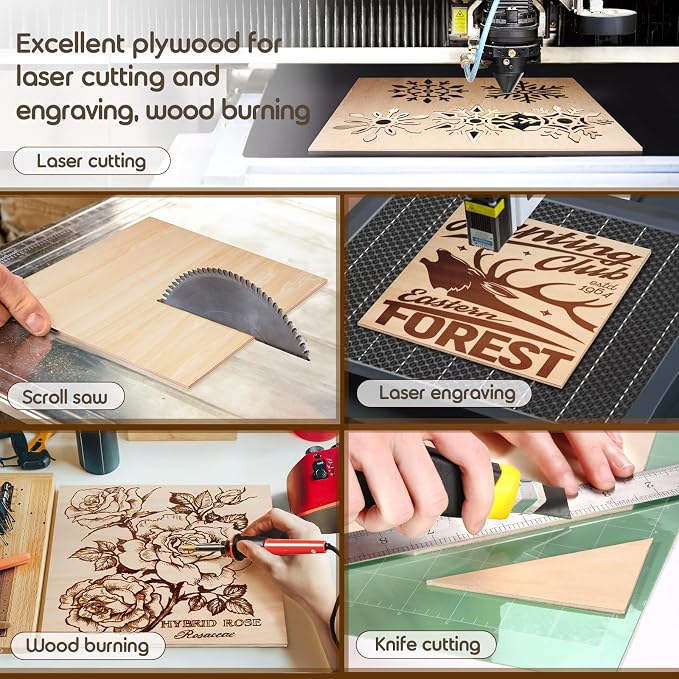48 Pack 12x12x1/8 Inch Basswood Sheets, MAPRIAL Smooth 3mm Plywood - Image 6