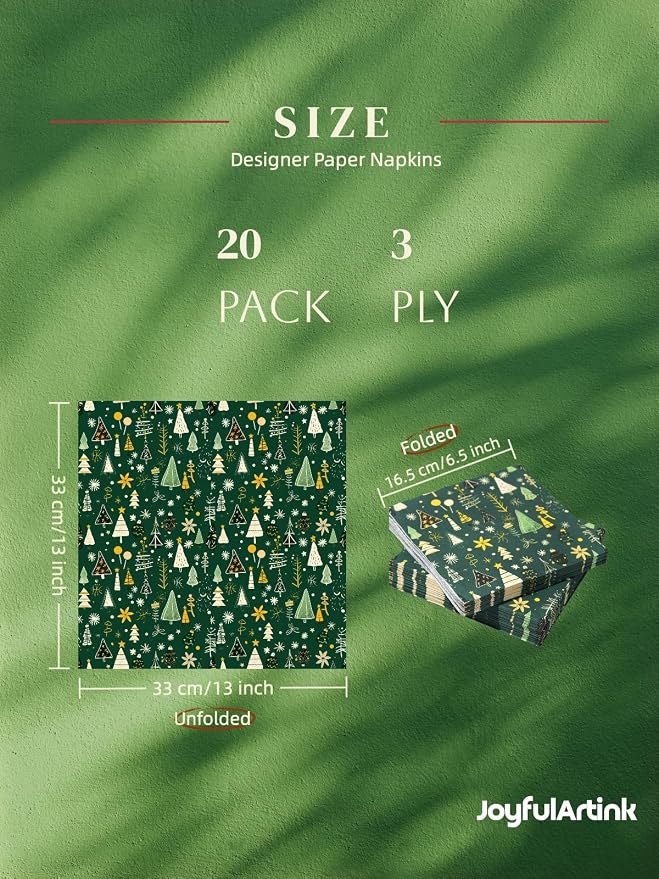 Premium Designer Paper Napkins, 3-Ply 6.5 x 6.5-inches Fold Disposable - Image 3