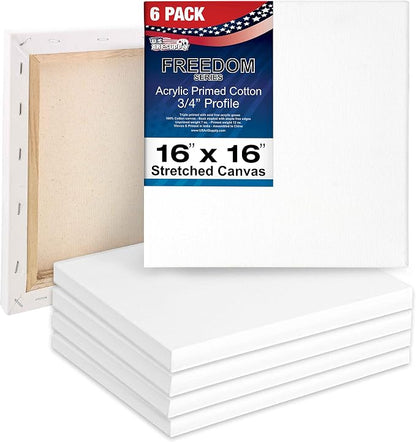 U.S. Art Supply 16 x 16 inch Stretched Canvas by USArtSupply