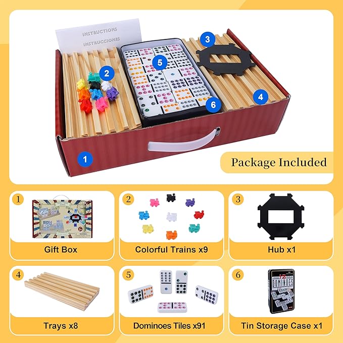 Double 12 Mexican Train Dominoes Set - Image 5