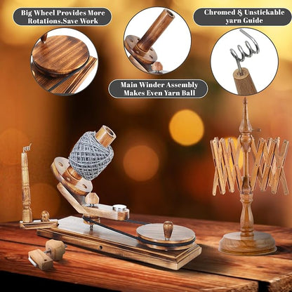 Handcrafted Wooden Yarn Ball Winder and Tabletop Swift - Image 4