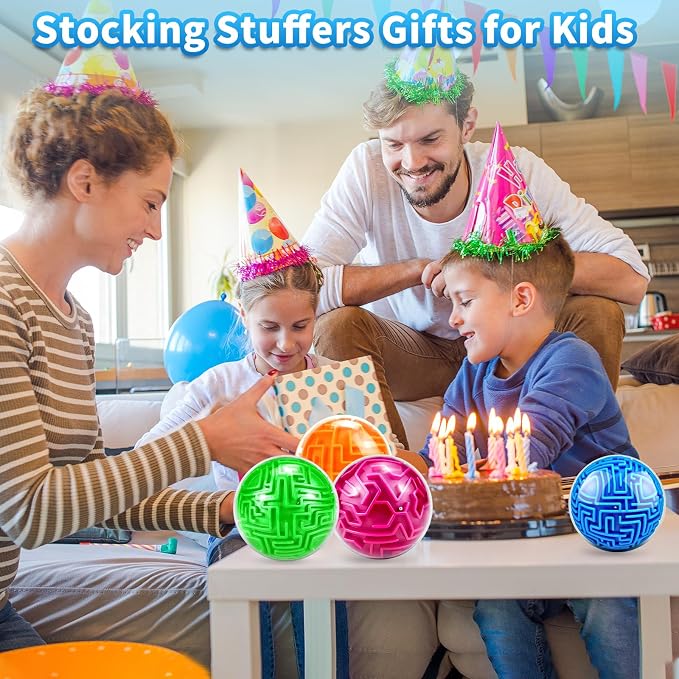 YongnKids 4 Pack 3D Puzzle Maze Ball Toys| Brain Teaser Puzzles Maze Game - Image 7