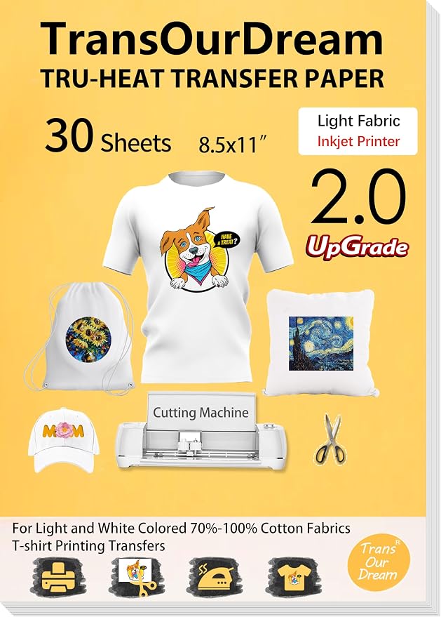TransOurDream Upgraded Iron on Heat Transfer Paper by TransOurDream