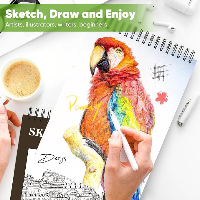 Soucolor 8" x 10" Blank Spiral Notebook| 100 Sheets 68lb/100gsm| Classroom Must - Image 7
