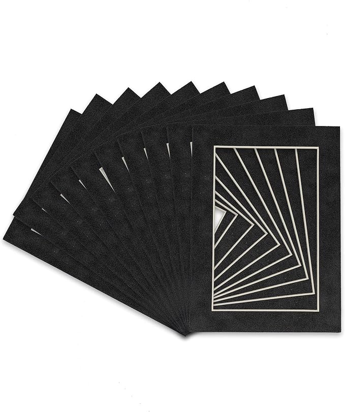 Pack of 25 Acid Free 8x10 Mats Bevel Cut by Poster+Palooza