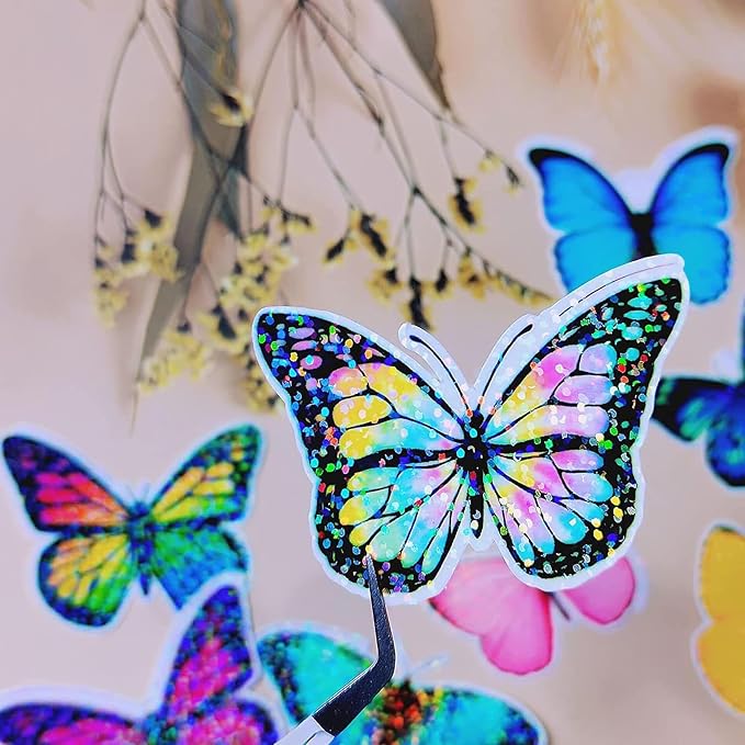 36 Sheets Holographic Sticker Paper Clear Vinyl Sheets Self-Adhesive Overlay - Image 3