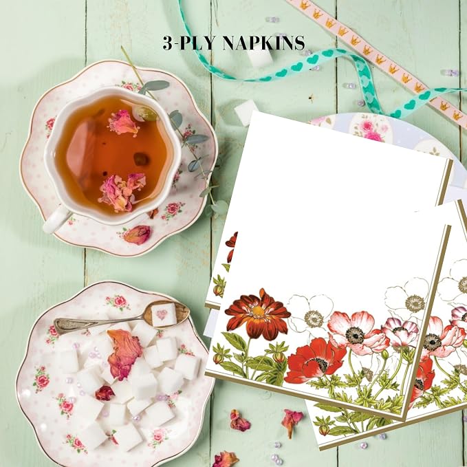 20-ct 13x13 Flowers Paper Luncheon Decoupage Napkins, 3-Ply Servilletas Printed - Image 6