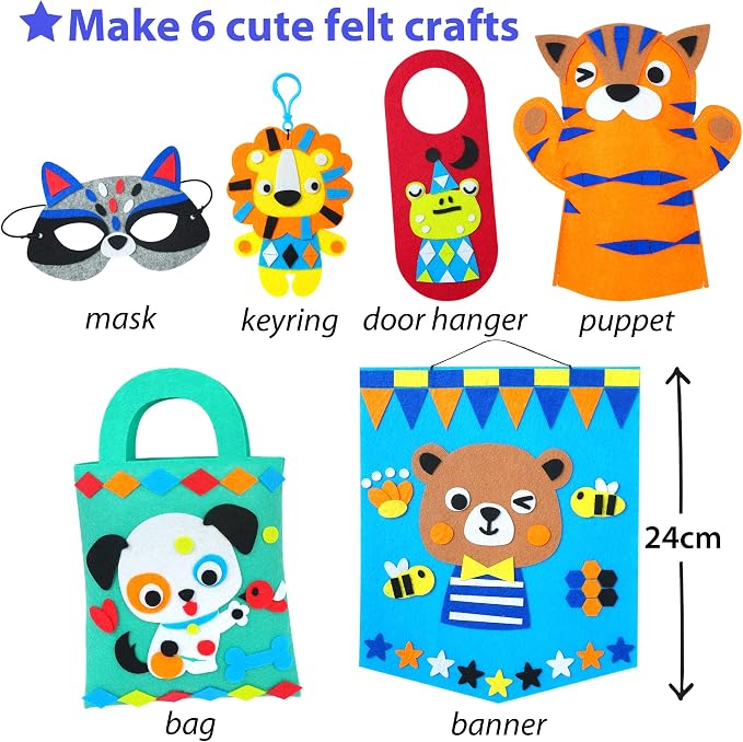 KRAFUN My First Felt Kit Animal Craft Kit - Image 2
