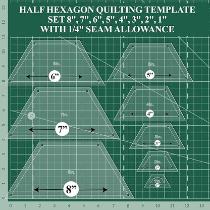 Hexagon Quilting Template Set - Image 3