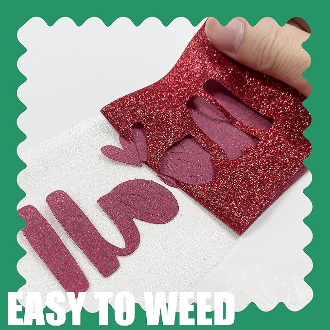 Red Glitter HTV Heat Transfer Vinyl, - Image 4