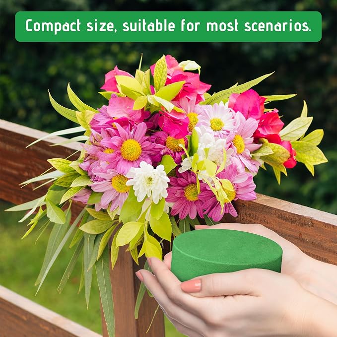 Max Shape 6Pcs Floral Foam Round Blocks, Large Wet and Dry Green Foam - Image 3