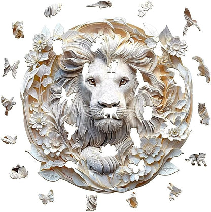 Wooden Puzzles Adults, 3D Paper Lion Wooden Puzzles 200 Pieces, Unique Animal - Image 8