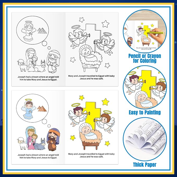 JAPBOR Christmas Nativity Coloring Books - Image 4