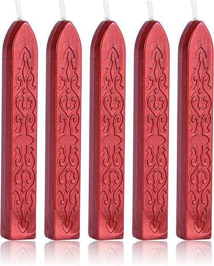 Yoption 5Pcs Sealing Wax Sticks, Vintage Totem Fire Manuscript Flashing Wine by Yoption