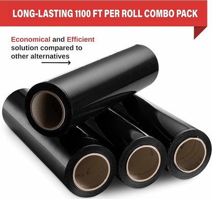 Black Industrial Strength Extra Thick 4 Pack 17.5" 1100 SqFt 80 Gauge Shrink - Image 4
