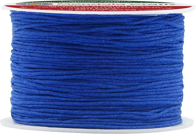 Mandala Crafts 1mm 109 Yards Blue Cotton Waxed Cord by MandalaCrafts