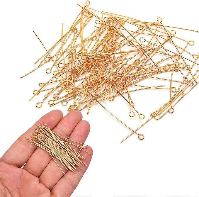 150pcs 18K Gold Filled Eye Pins Non Tarnish Craft Earring Bracelet Jewelry - Image 3