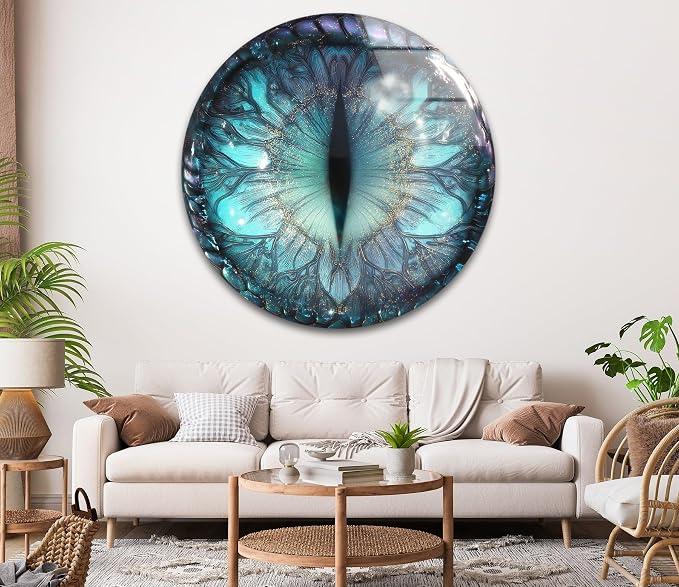 My Photostation.com 20'' Diameter Mystical Dragon Eye Round Glass Wall Art - Image 2