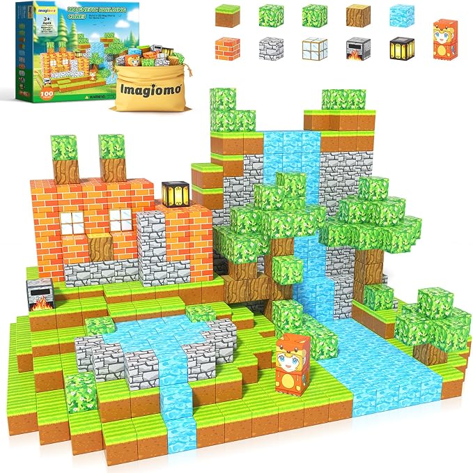 100PCS Magnetic Blocks by Imagiomo