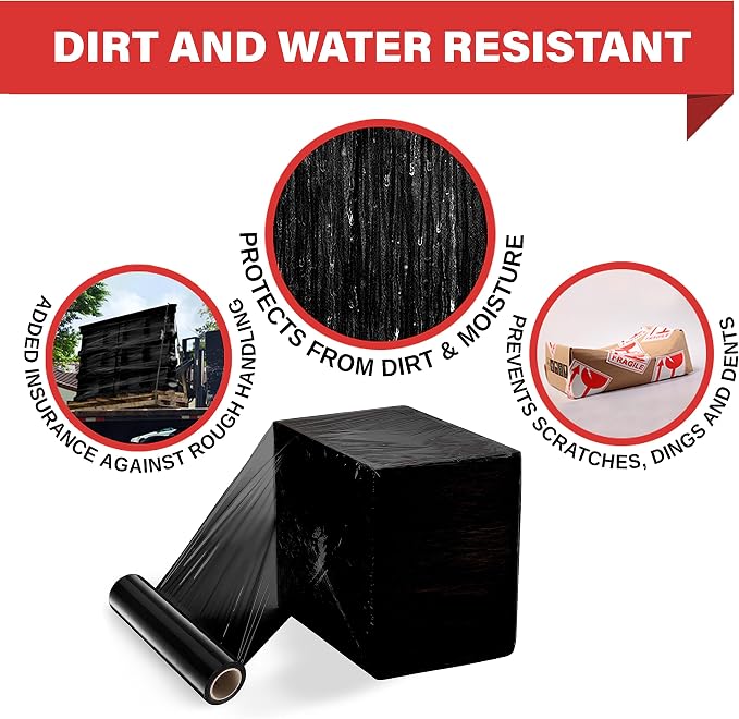 Simply Cool Black Stretch Wrap Industrial Strength Extra Thick 17.5" 1100 SqFt - Image 6
