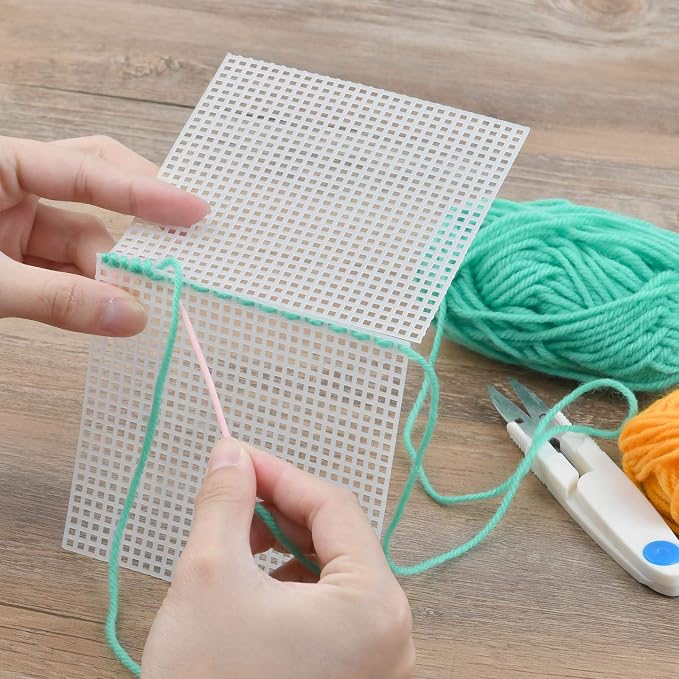 BUYGOO 39Pcs Mesh Plastic Canvas Sheets Kit Including 15 Pieces Clear Plastic - Image 7