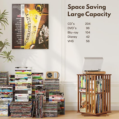 XIMN 360° Rotating Bamboo CD/DVD Shelf - Image 6