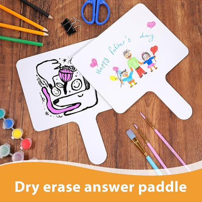12 Pcs Dry Erase Answer Paddles, Auction Paddles Bulk, 9.8 x 8 Inches White - Image 7