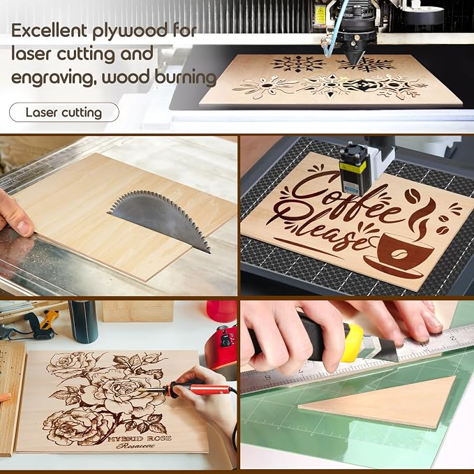 12 Pack 12x18x1/8 Inch Basswood Sheets, MAPRIAL Smooth 3mm Plywood - Image 5