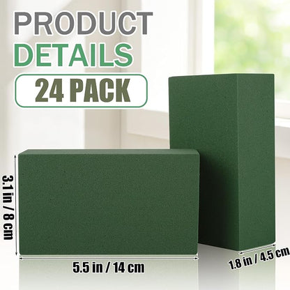 24 Packs Floral Foam Blocks Wet & Dry Floral Foam Bricks 5.5x3.1x1.8 Inch - Image 2