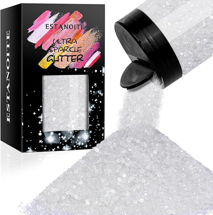 Iridescent Chunky Glitter 5.64oz/160g, Ultra Fine Glitter Powder Mixed Chunky by Estanoite