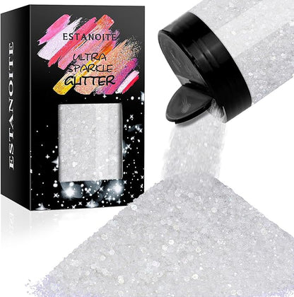Iridescent Chunky Glitter 5.64oz/160g, Ultra Fine Glitter Powder Mixed Chunky by Estanoite