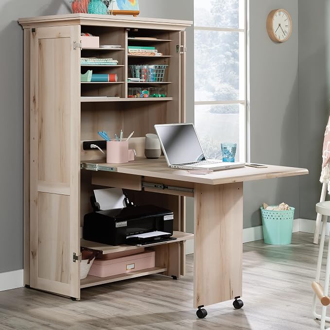 Sauder Miscellaneous Storage Craft & Sewing Armoire, Pacific Maple finish - Image 7