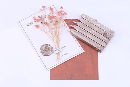Yoption 5 Pieces Sealing Wax Sticks, Antique Champagne Gold Totem Fire - Image 3