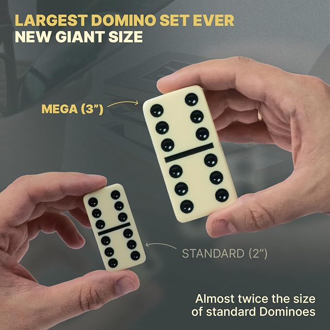 Mega Large 3" Dominoes Set for Adults and Kids – Dominoes Double 6 Classic - Image 2